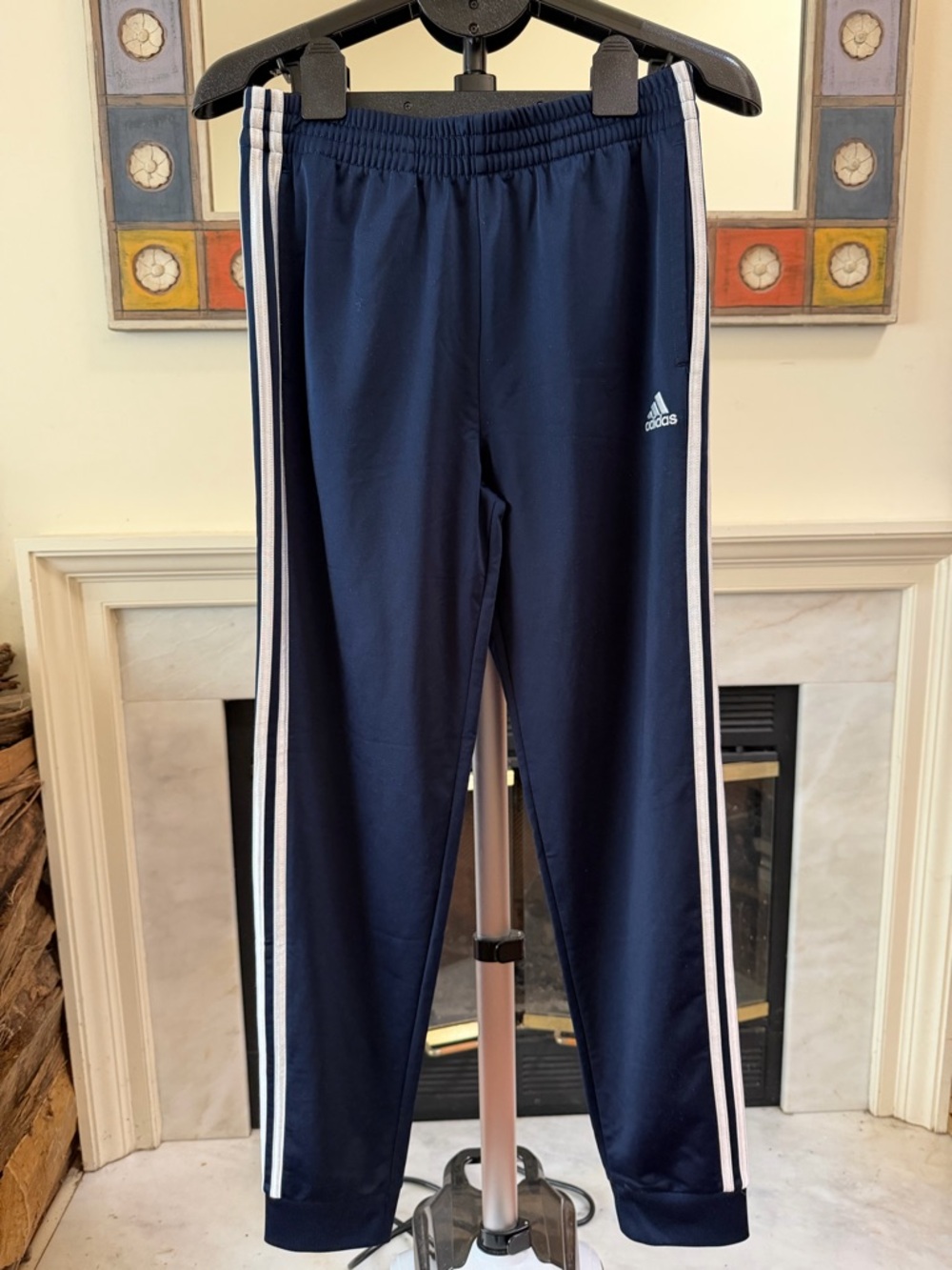 NWOT Adidas Joggers - Navy Blue with White Stripes